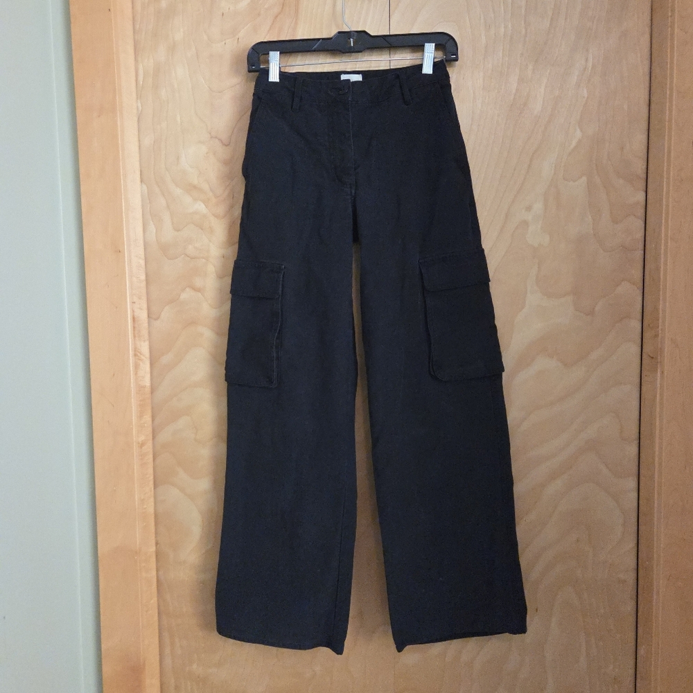 Aritzia Wilfred Free Black Wide Leg Cargo Pants